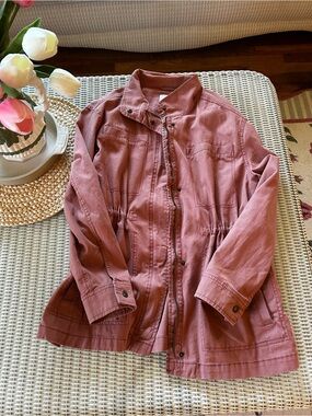 Old Navy Mauve Utility Jacket with Snap Front